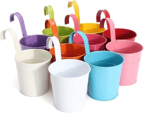 Hängetopf bunt Kräutertopf Blumentopf Hängetöpfe Hängetöpfe Balkon Topf Hänger - Bild 9 von 11