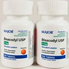 Major Bisacodyl 5mg Laxative Comfort 100 Coated Tablets (Pack of 2)