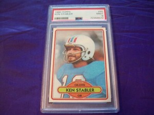 1980 TOPPS FOOTBALL #65 KEN STABLER PSA 9