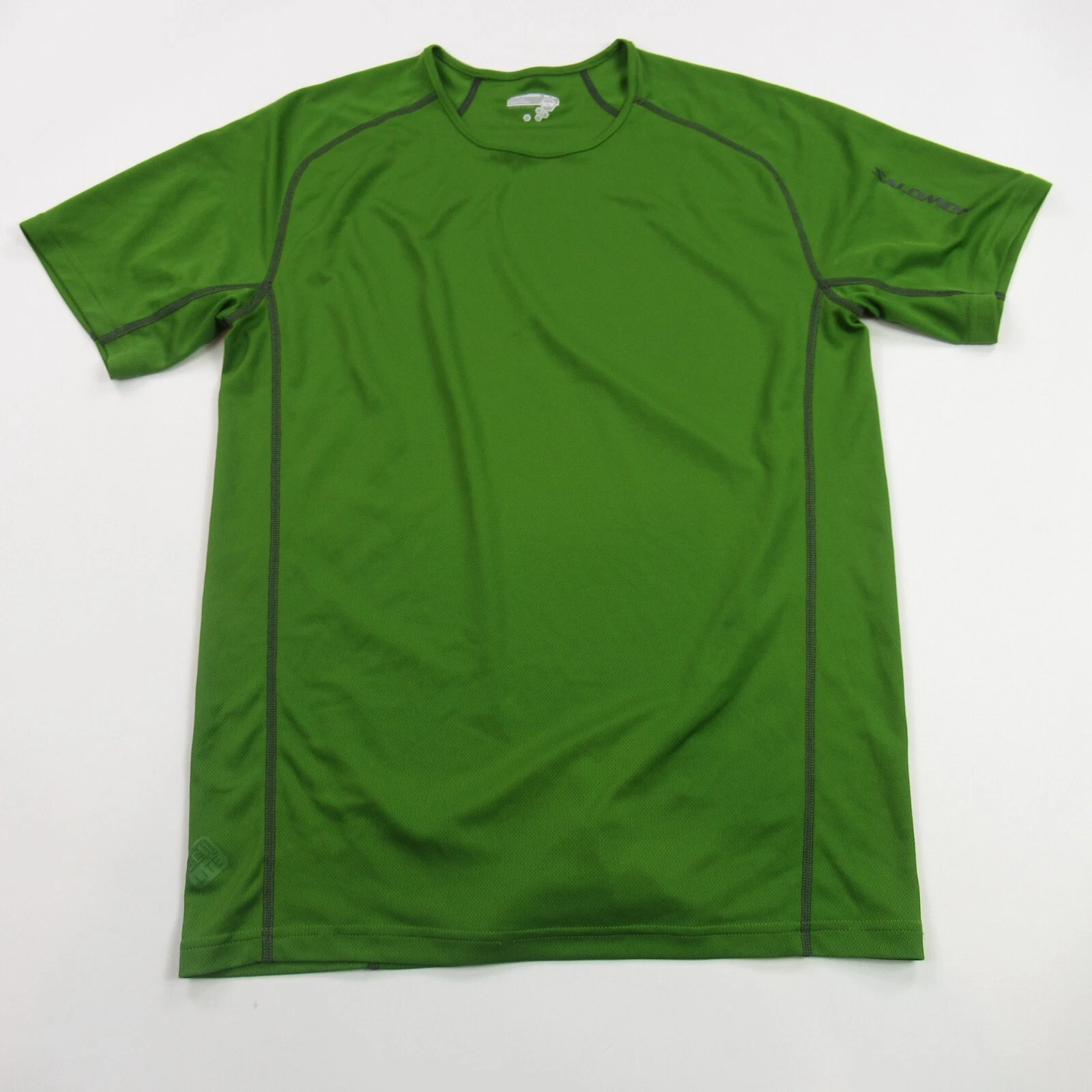 Salomon Shirt Womens Medium Short Sleeve Lightweight Stretch Green