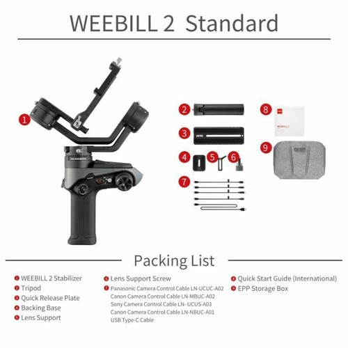 ZHIYUN Weebill 2 3-Axis Gimbal Stabilizer for DSLR Mirrorless Camera Canon Sony - Picture 9 of 9