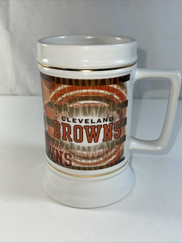 Vintage NFL Cleveland Browns Beer Stein Large Mug Football Ceramic - Picture 3 of 6