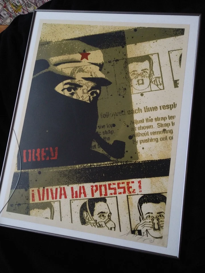 Subcomandante Zapatista Marcos Obey Giant Shepard Fairey Lithography Signed Art - Image 3 of 4