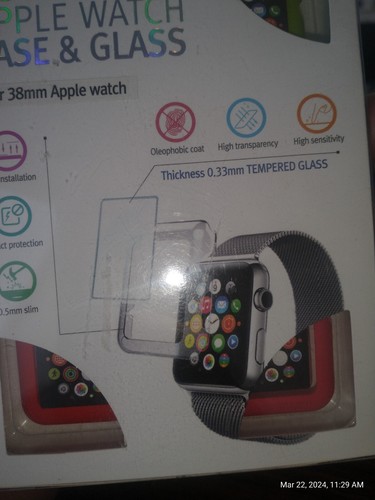 3 piece set -Apple Watch Series 1/2/3/4 3mm TPU Bumper Case + 3D Tempered Glass - Picture 6 of 7