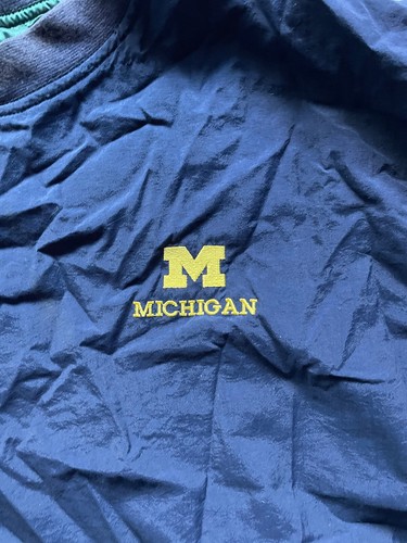 Michigan Windbreaker Men's XL Pullover Jacket Navy Vintage - Picture 5 of 7