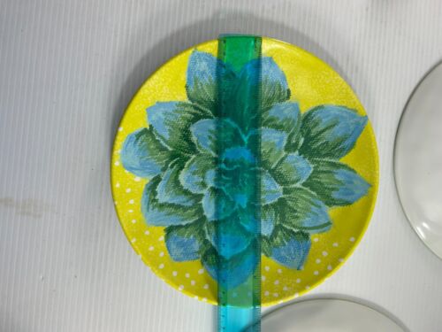 Zak! "Designs Set di 4 Piastre Melammina Fiori Floreali Rosa Verde Giallo 9" - Foto 8 di 8