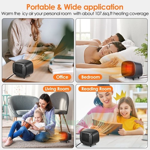 1000W Electric Space Heaters Room Portable Ceramic Small Heater Fan w/ Timer USA - Picture 41 of 68