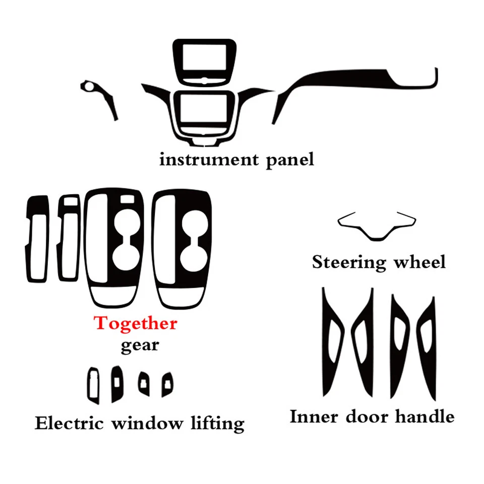 For Chevrolet Equinox 2017-2024 3D Carbon Fiber Pattern Interior DIY Trim Decals - Image 2 of 4
