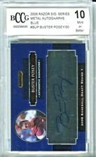 BUSTER POSEY 2008 Razor Metal Blue only 50 signed rookie auto autograph BCCG 10