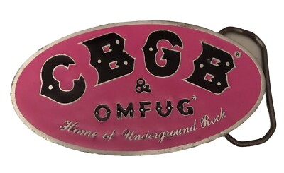 1990 sCBGB & OMFUG Home Of Underground Rock, New York City Pewter Belt Buckle ￼￼