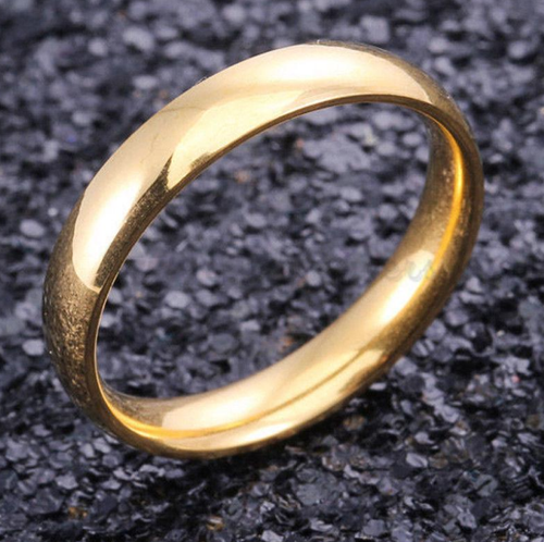Hypoallergenic Yellow Gold Dome Comfort Fit Wedding Engagement Promise Ring Band - Picture 31 of 108