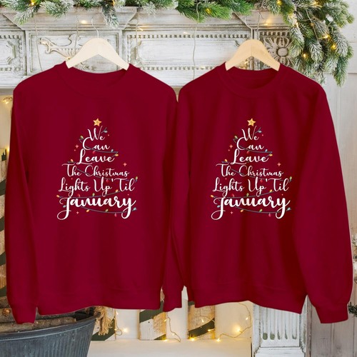 SUDADERA (5149) We Can Leave The Christmas Lights Up Hasta Enero Navidad Jumpers - Imagen 2 de 12