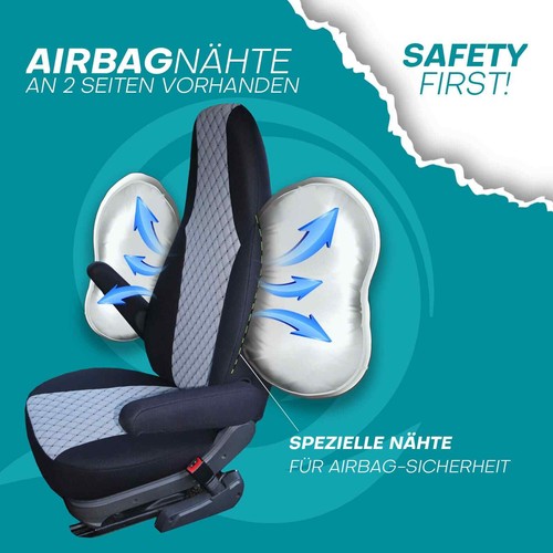 Fundas de asiento de autocaravana para Gulf Stream Coach Conquest Camper (negro antracita) - Imagen 8 de 12
