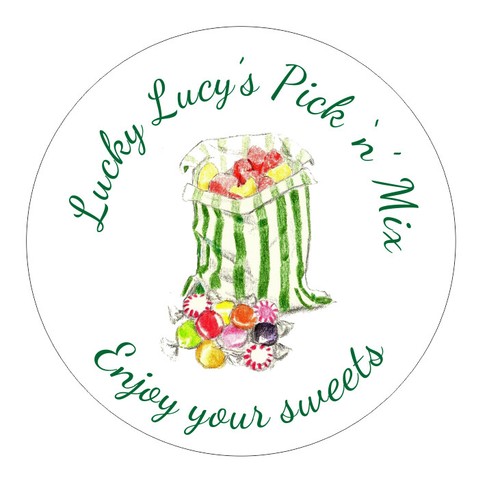 Circular & rectangular stickers for sweets, candy businesses - personalised - Picture 12 of 23