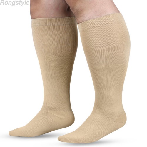 Calze a compressione taglie forti 20-30 mmHg supporto uomo donna calze mediche 2X-4X - Foto 11 di 16