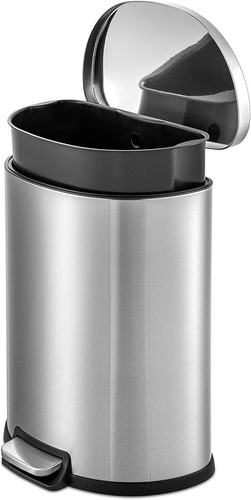 Convenient Hands - Free 13Gal D - Shape Trash Can, Fingerprint - Resistant - Picture 5 of 8