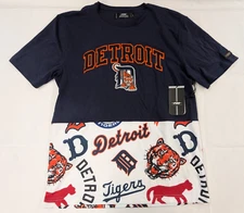 Men's Detroit Tigers Pro Standard Shirt MLB Luxury Athletic All Over Print Sz L
