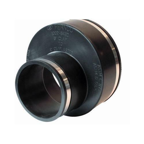 Flexible Pipe Coupling, Connects Clay Pipe to Cast Iron/Plastic, 6 x 4-In. - Picture 1 of 1