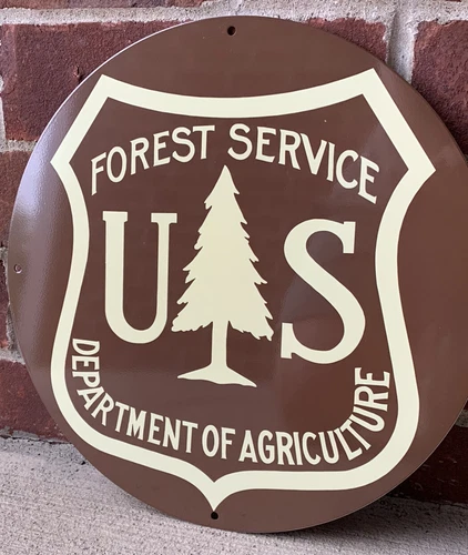 Vintage Style US Agriculture Forest Service Heavy Steel Quality Sign
