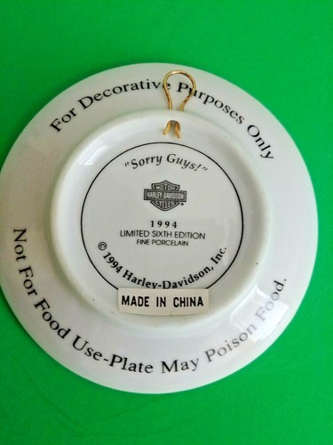 Genuina Harley Davidson placa ""Sorry Guys"" NUEVA - Imagen 3 de 5