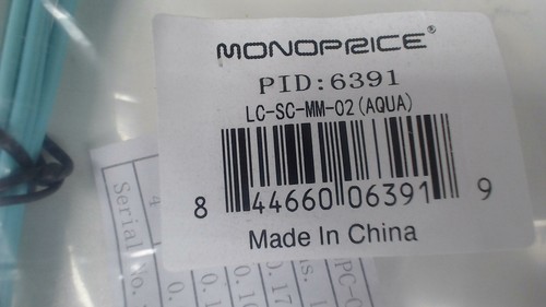Pack of 2: 2M LC SC Muultimode Duplex Aqua Fiber Cables - Picture 4 of 4