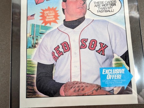 AL Cy Young 1991 The Rocket Red Sox Fleer Werbung gerahmt Sport Kunst Display Baseball - Bild 4 von 7
