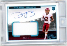 2021 PaninI One Football Rookie Relic Autograph Blue #24 Dyami Brown #33/75