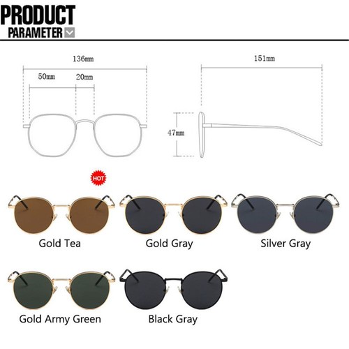 Frame Hip Hop Round Sun Glasses Women Men Sunglasses Women's Eyewear Shades - Picture 2 of 16