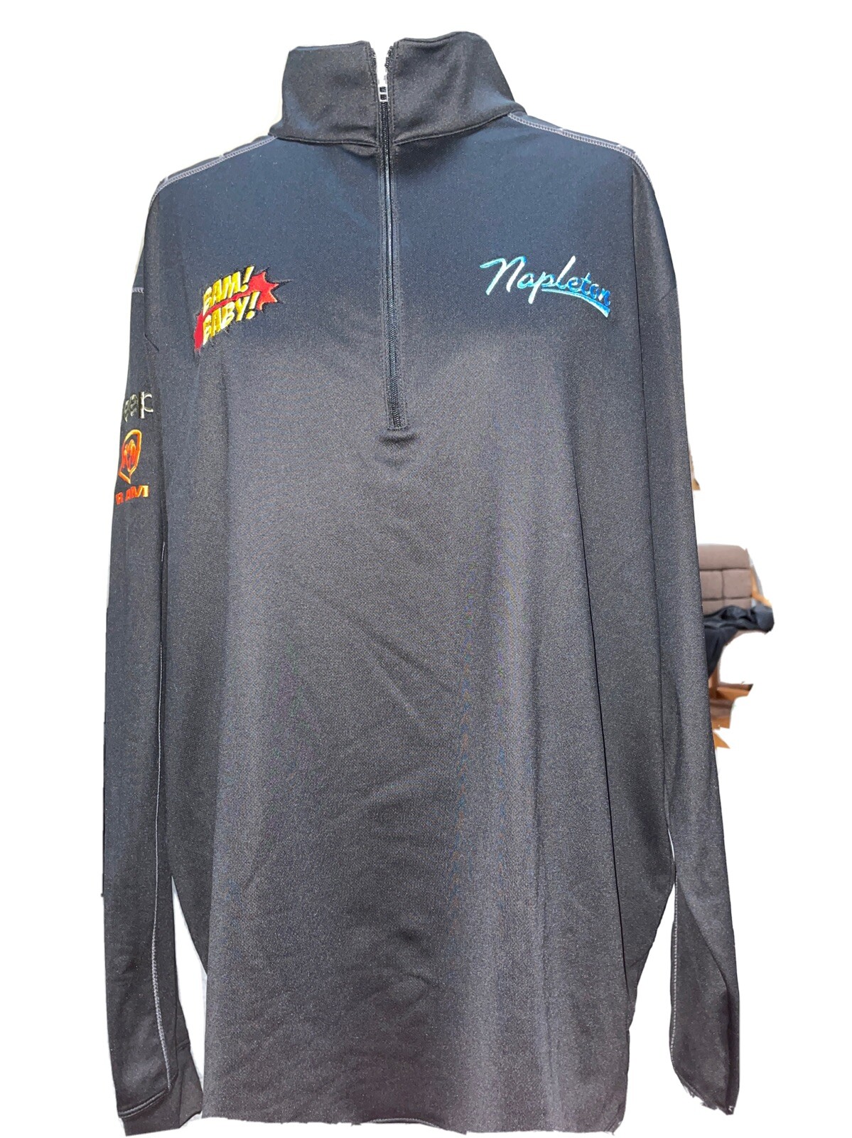 Nike Golf Shirt  Long Sleeve 1/4 Zipper Mock Neck Black Size Large