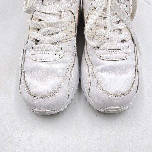 Nike Air Max 90 White Gold Trainers Size UK 5.5 Womens Leather Gym Casual - Picture 3 of 8