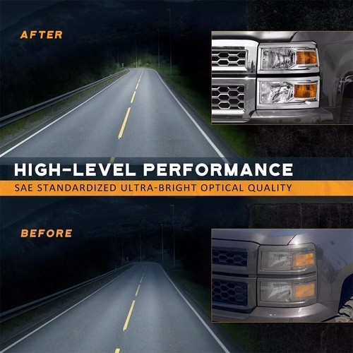 FOR 14-15 CHEVY SILVERADO 1500 CHROME HOUSING AMBER CORNER HEADLIGHTS HEAD LAMP - Picture 15 of 16