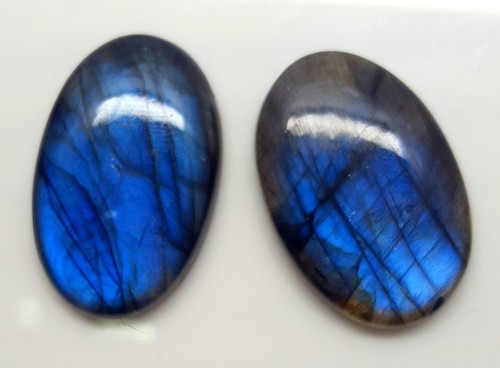 93.10 Cts 100% Natural Labradorite Blue Flashy Oval Cabochon Gemstones Lot SQ-65 - Picture 4 of 4