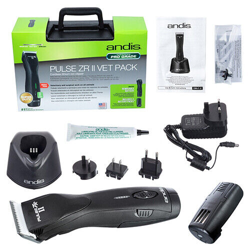 Pulse ZR II Vet Pack Cordless Clipper 5 Speed Pro Grooming Accessories Included - Picture 4 of 7