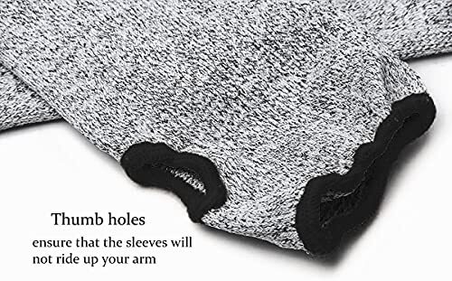 1 par de protectores de brazo de manga larga resistentes al corte con orificio para el pulgar para cocina de jardín - Imagen 3 de 6