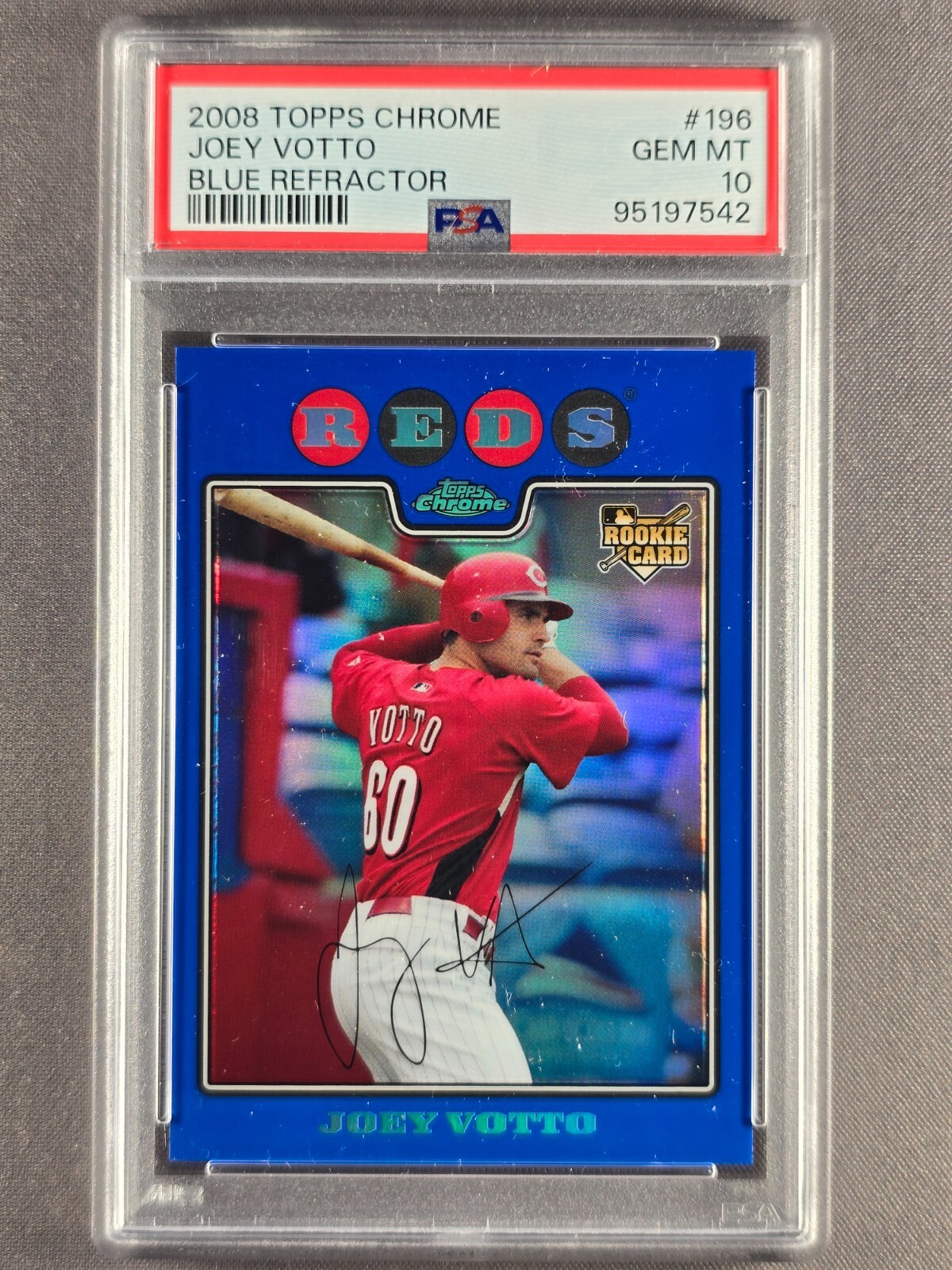 2008 Topps Chrome #196 Joey Votto Blue Refractor PSA 10 Rookie Card RC