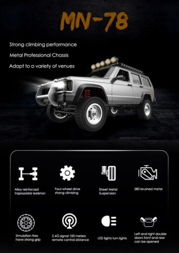 For MN78 1:12 Full Scale MN Model CAR Version RC Car 2.4G 4WD Off-Road RC Car - Picture 9 of 15