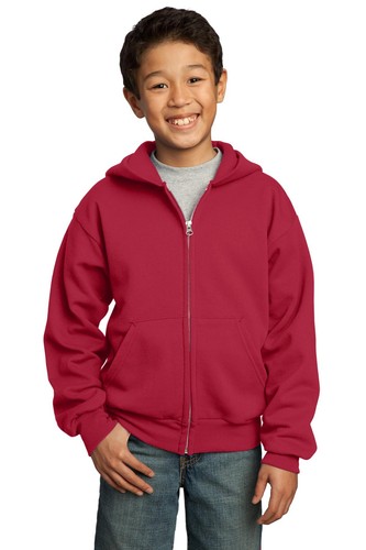 Port & Company PC90YZH Youth Long Sleeve Core Fleece Full Zip Hooded Sweatshirt - Picture 18 of 21