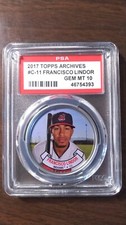 2017 Topps Archives Topps Coins #C11 Francisco Lindor graded PSA 10 Gem Mt Pop 5