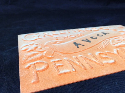 Greetings from Avoca Pennsylvania Vintage Embossed Greeting Card Postcard - Picture 5 of 10
