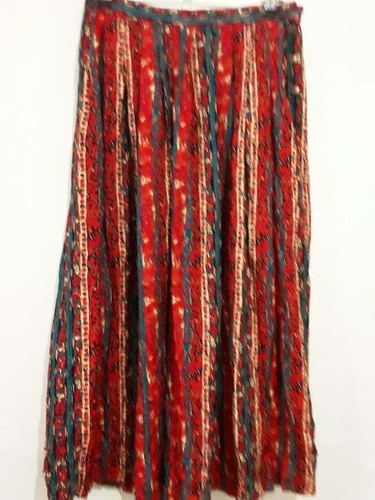 Table Eight Skirt Womens Size 12 Side Buttons Long Red Skirt Pleats - Picture 4 of 7