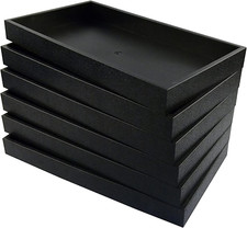 6 Pack of Black Plastic Stackable Standard Size Jewelry Display Trays. Display R