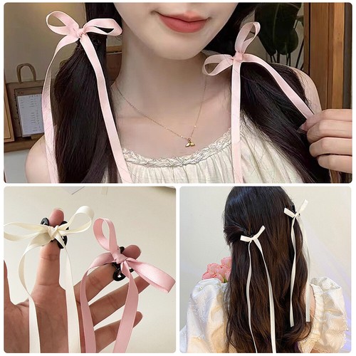 Mujer Pinza Para El Pelo Con Pompón Lazo Y Cola Larga Azul Marino Negro ↑ - Imagen 3 de 28