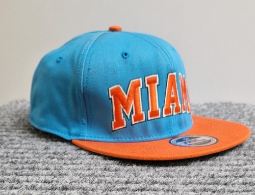 No Fear Miami Baseball Cap Snapback Hat Blue Orange Peak - Picture 10 of 14