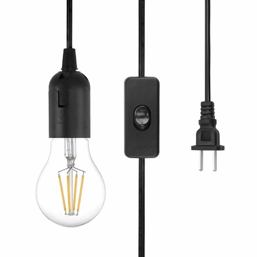 E26 E27 Light Bulb Socket to Wall Outlet Plug Adapter On/Off Switch 6FT Cord USA - Picture 6 of 7