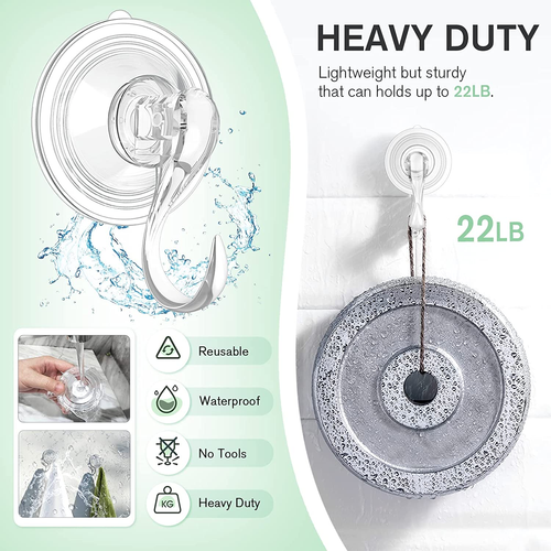 VIS'V Wreath Hanger, Large Clear Heavy Duty Suction Cup Wreath Hooks with Wipes - Bild 4 von 12