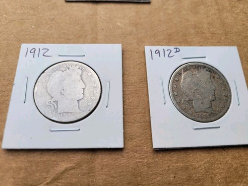 1912 D Barber Half Dollar And A 1912 Barber Half, 1$ Face Value - Picture 3 of 9