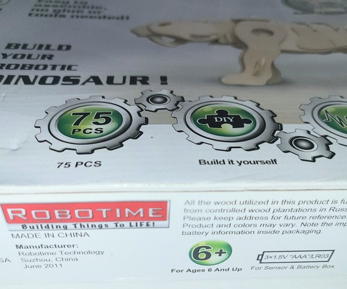 Robotime Säbelzahntiger echter Roboter Dinosaurier 75 Teile Neu - Bild 12 von 17