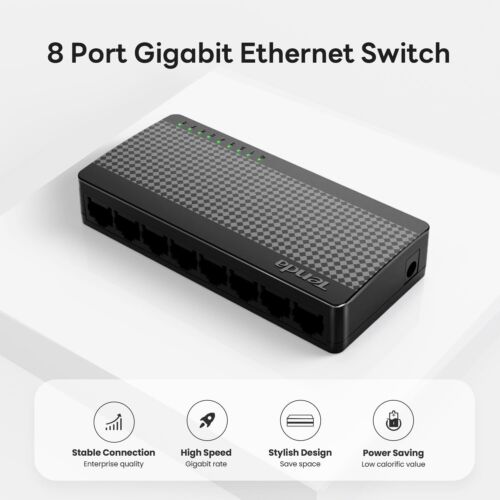 10/100/1000 Mbps 5/8 Ports Fast Ethernet LAN Desktop RJ45 Network Switch Hub - Picture 2 of 13