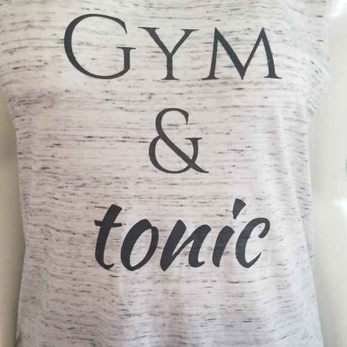 Women's Athletic Tank Top L Bella+Canvas Gym & Tonic Light Gray - Picture 3 of 6