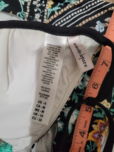 Nanette Lepore Diamond Vines Bikini Size Medium black floral swimsuit - Picture 4 of 7